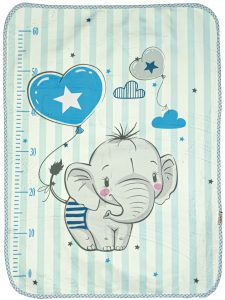 زیرانداز نوزاد عروسکی فیل و قلب آبی