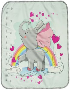 زیرانداز نوزاد عروسکی فیل و رنگین کمان
