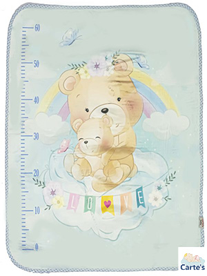 زیرانداز نوزاد خرس و رنگین کمان آبی