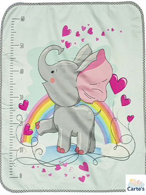 زیرانداز نوزاد عروسکی فیل و رنگین کمان